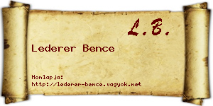 Lederer Bence névjegykártya